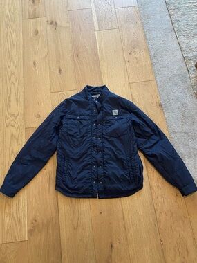 Men's Navy Lightweight Snap-Front Shirt Jacket by Leupold